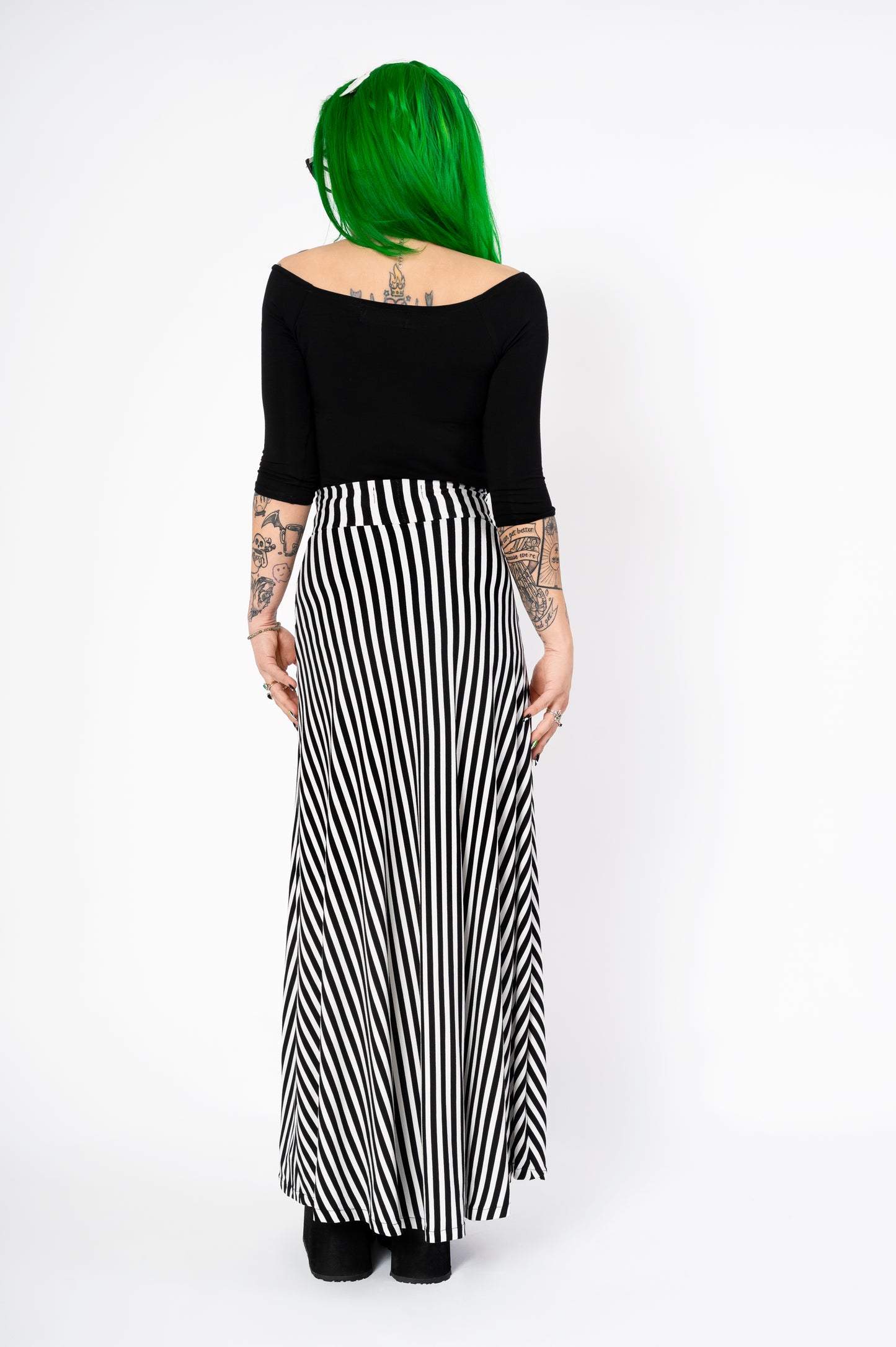 Plan 9 skirt with shorts - black/white stripes