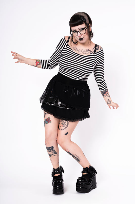 Dark Entries skort - Black PVC