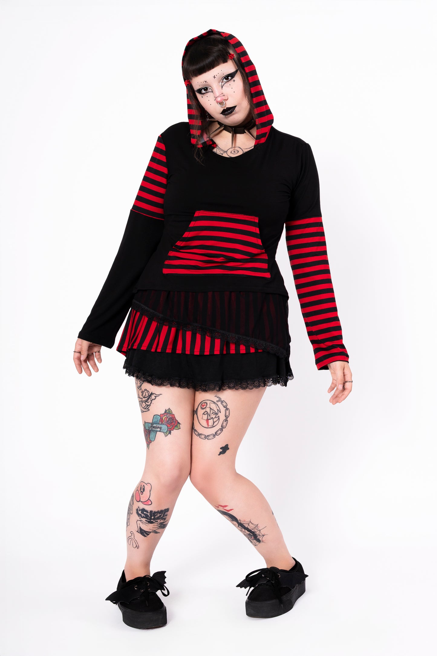 Mall Goth shirt - Black/red