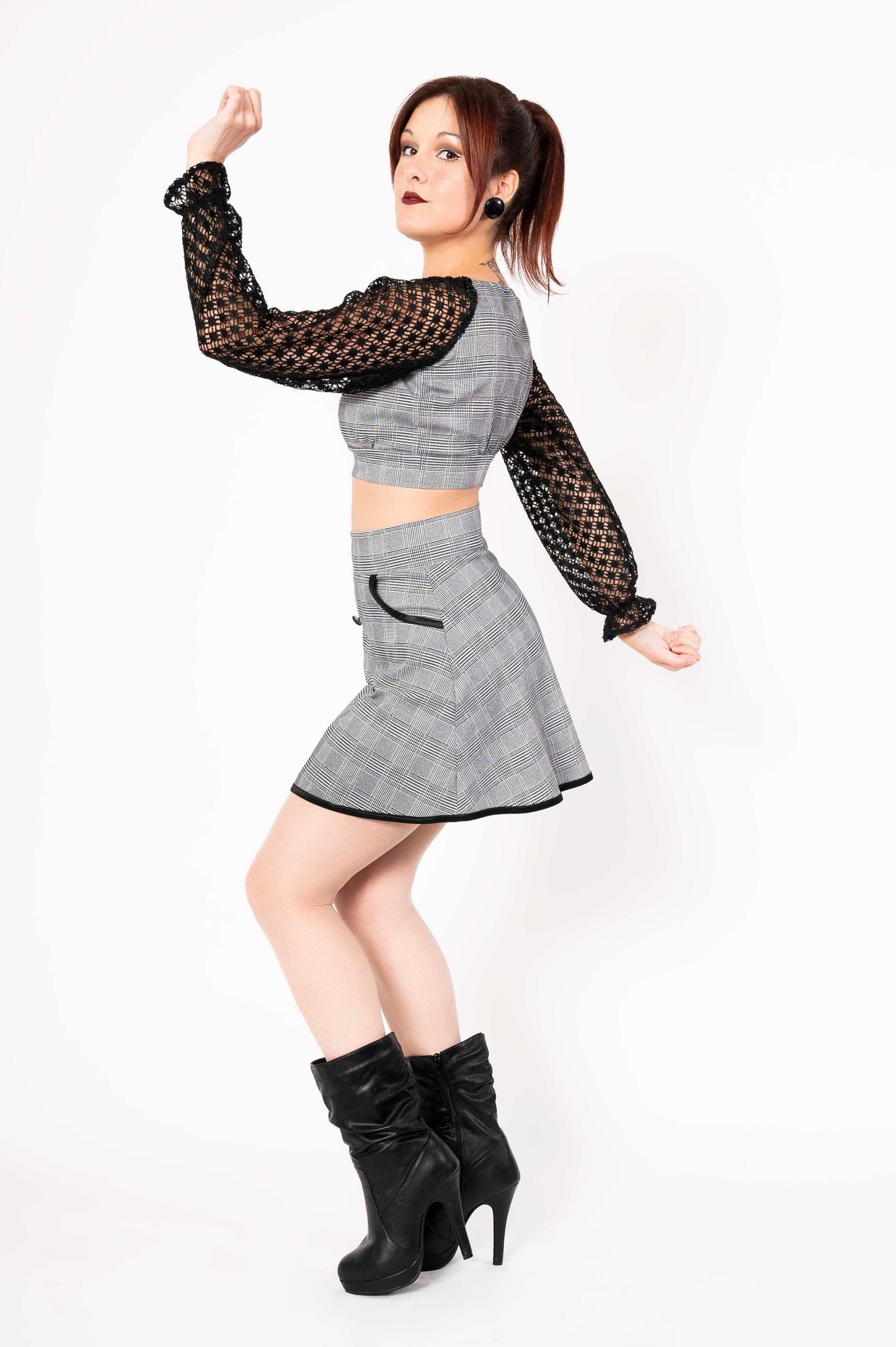 Jamie Lee skirt - houndstooth square patterns