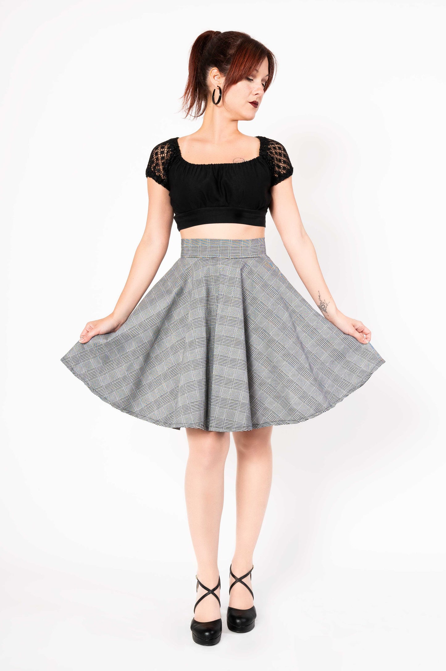 Sandy skirt - houndstooth square pattern
