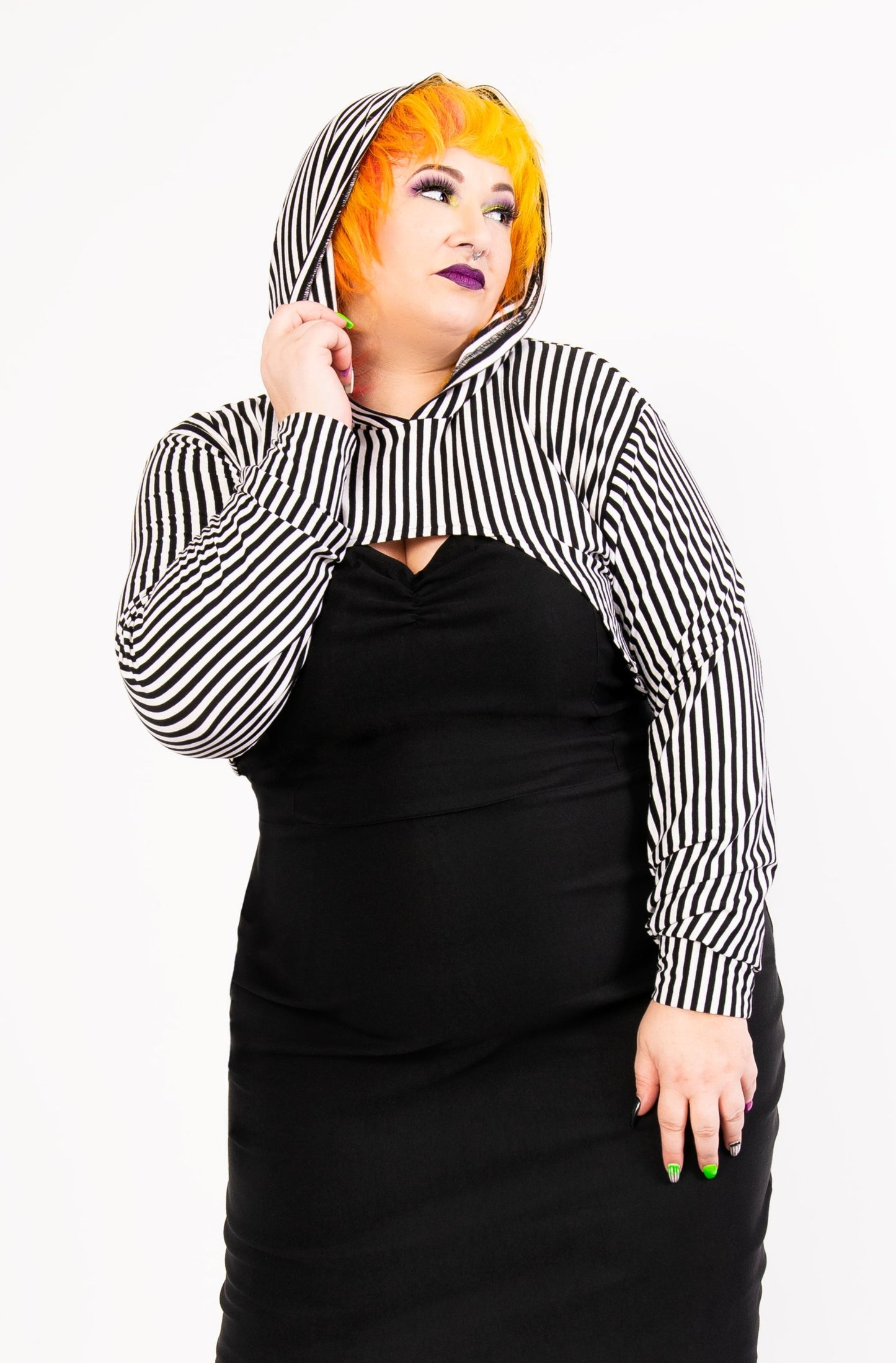 Talisman shrug - black/white stripes