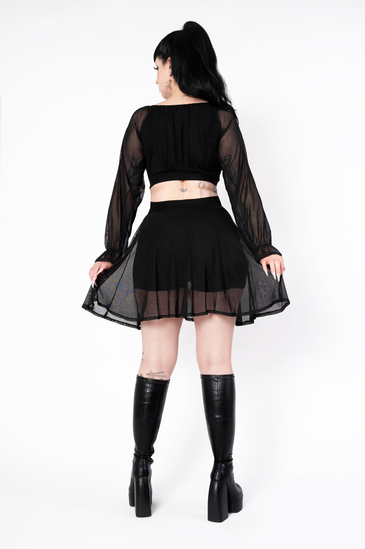 Why Bother skort (skirt with shorts) - Black mesh