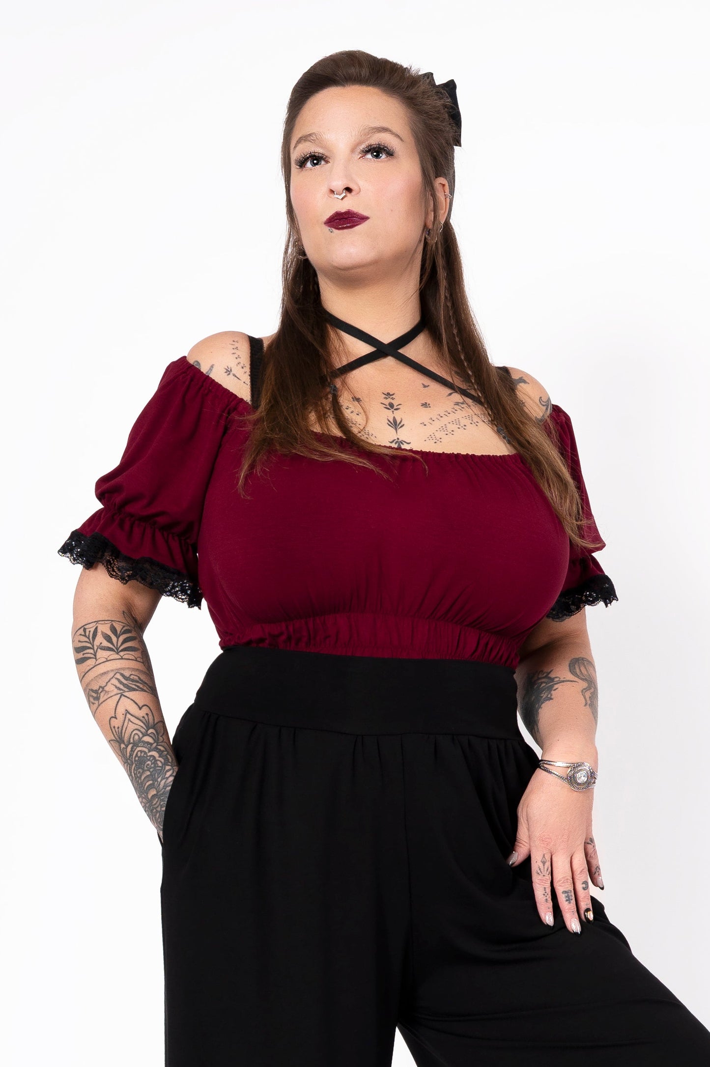 Temple Of Love top - burgundy