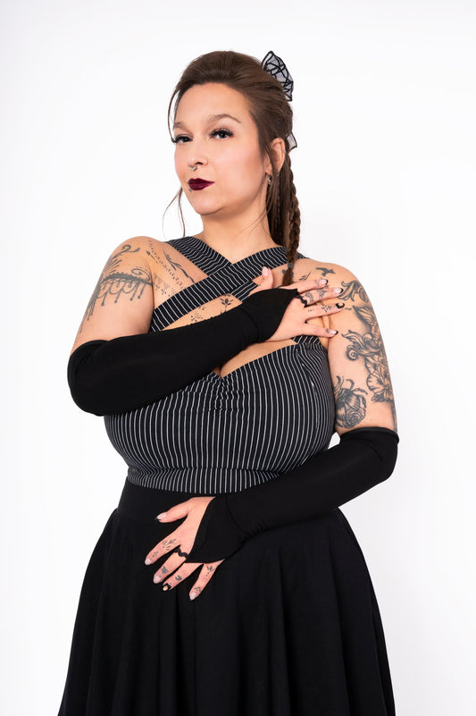 Stretch gloves - black knit