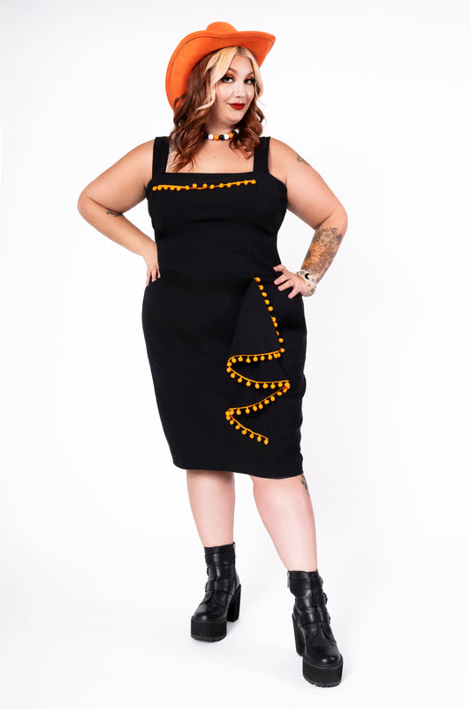 Cayenne dress - black/orange
