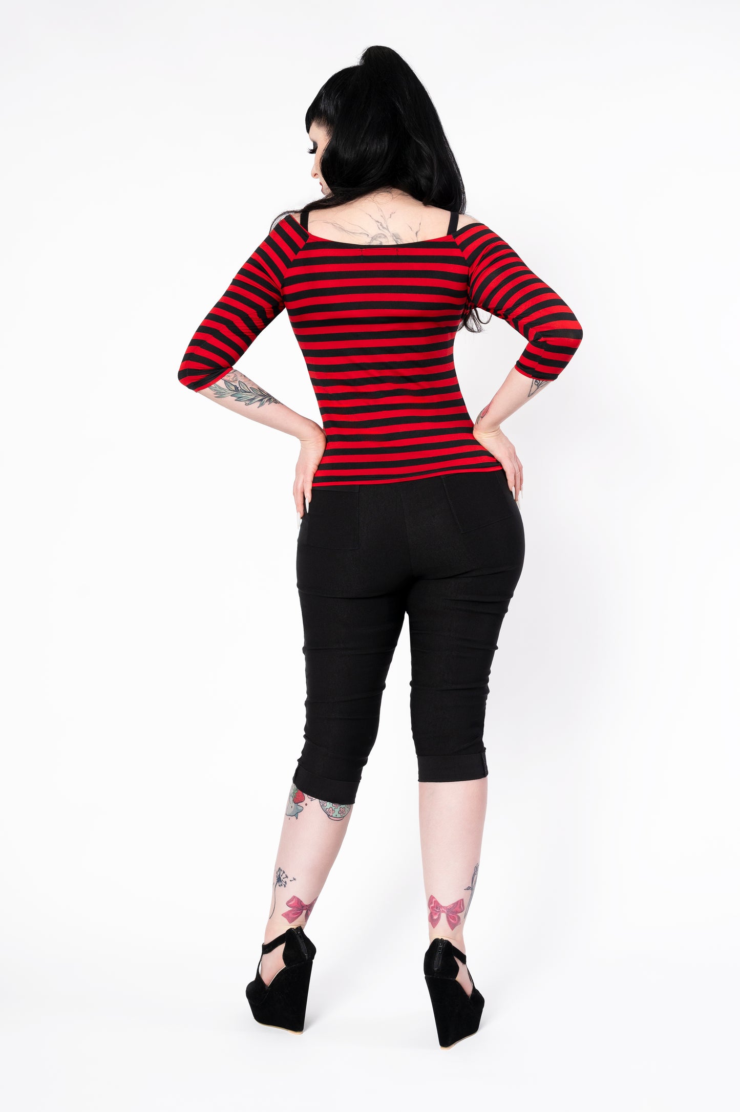 Dawn shirt - black/red stripes