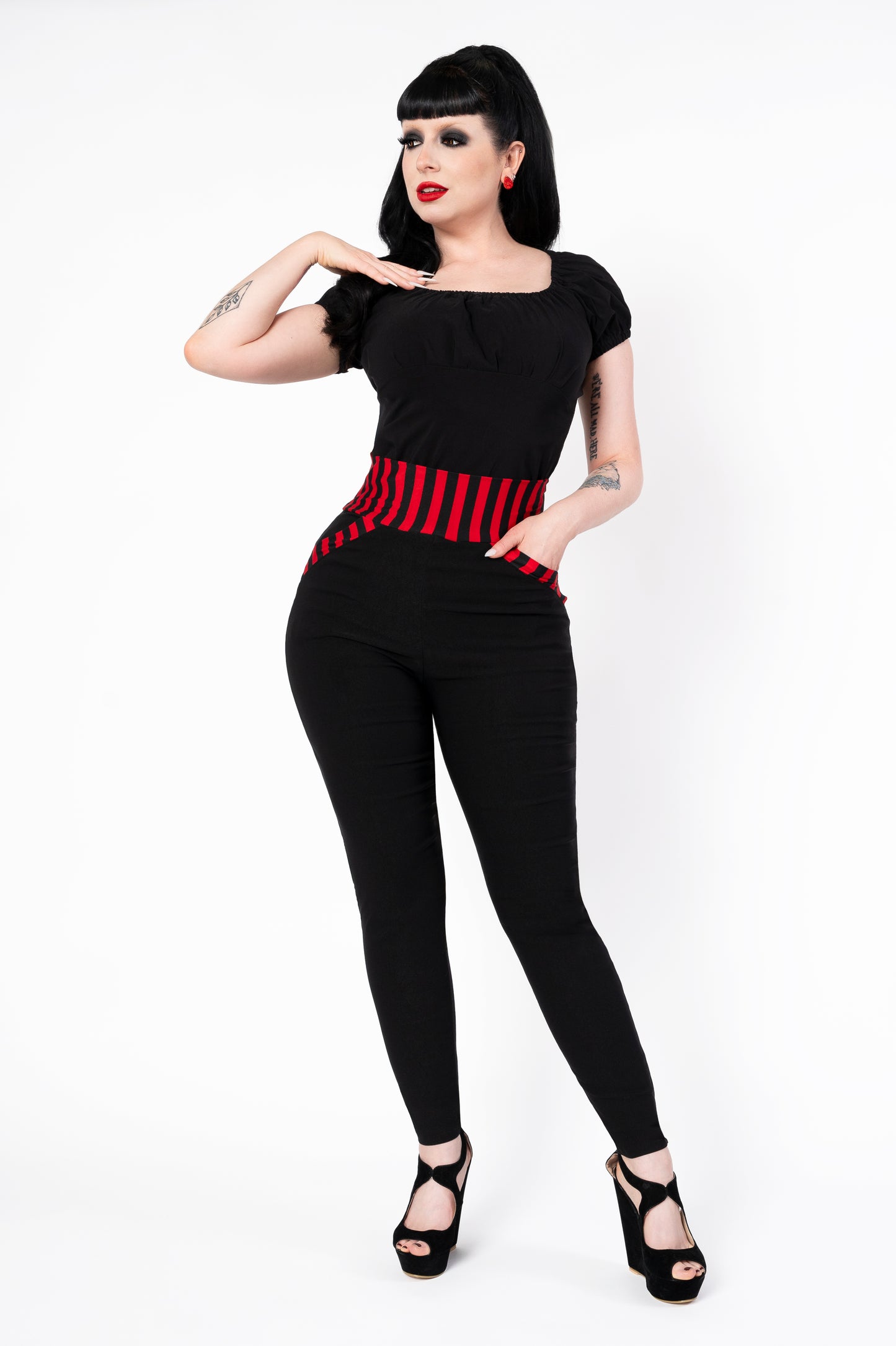 Showtime pants - Red/black stripes