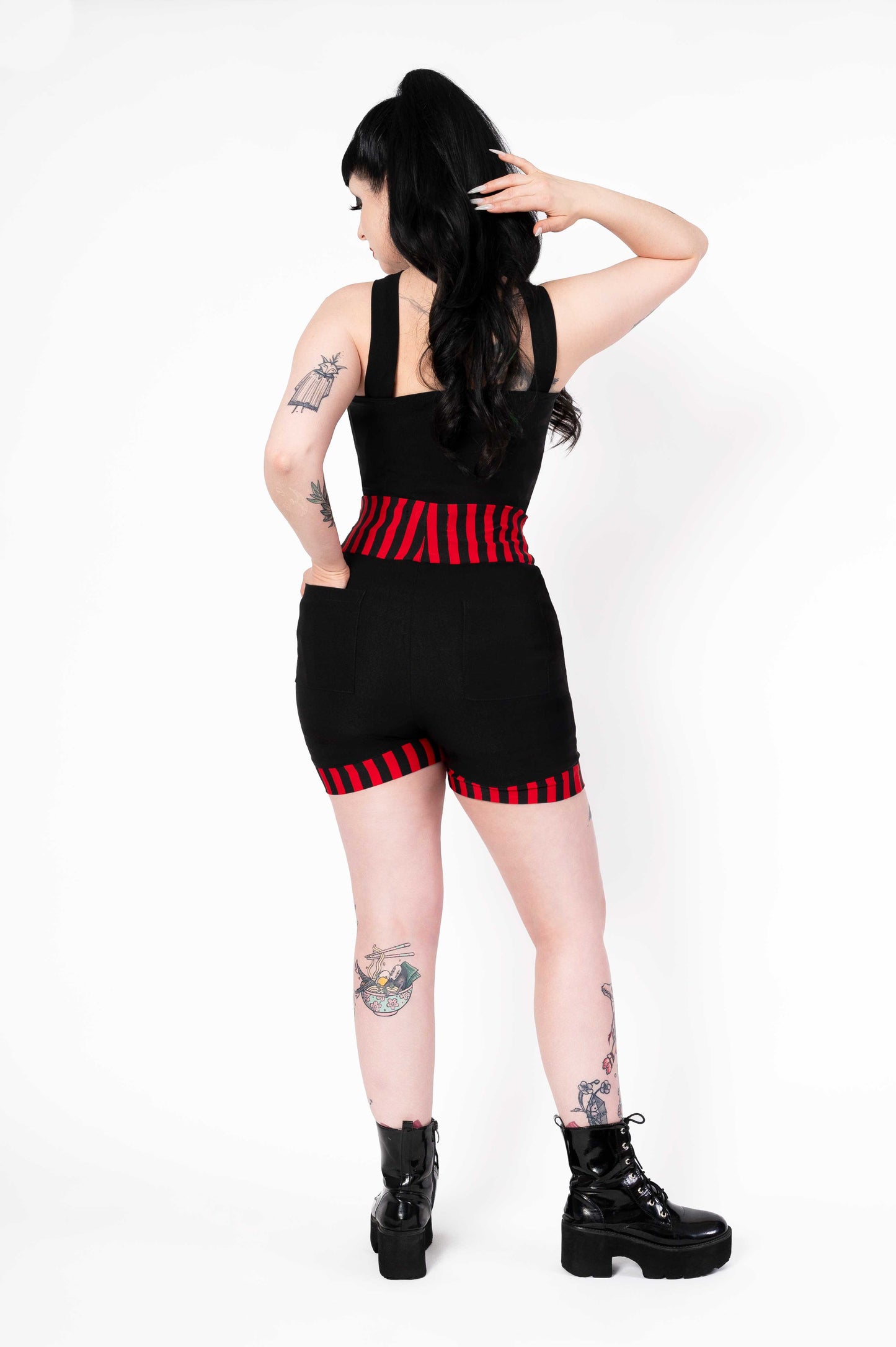 Shorts Showtime - Rayure noir/rouge