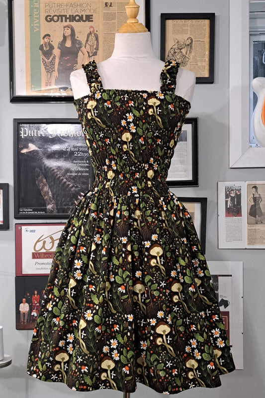 PRE-ORDER - Herbarium Jumperdress - Dark Cottagecore Cotton Dress