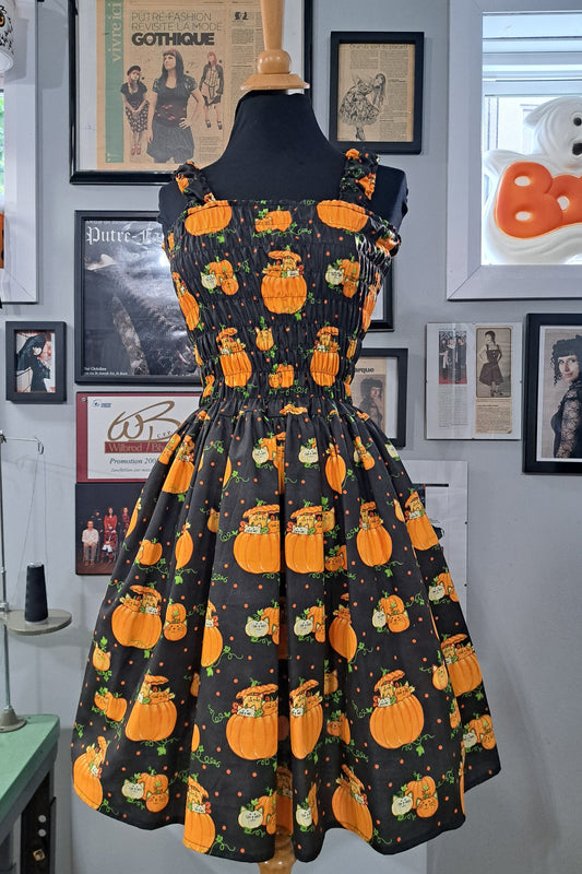 Robe It's The Great Purr-kin - robe en coton halloween chat citrouille
