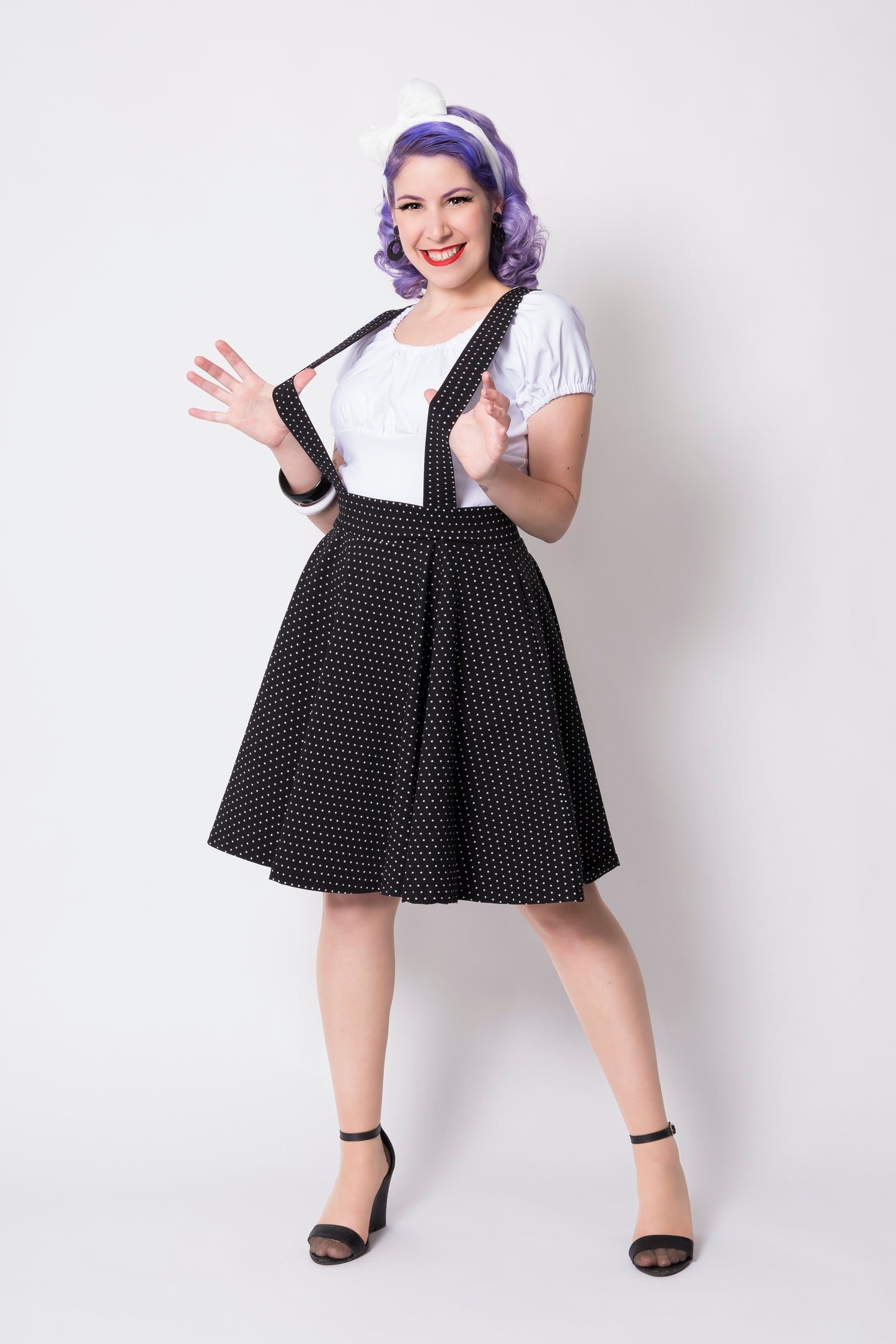Sandy skirt - white polka dots/black