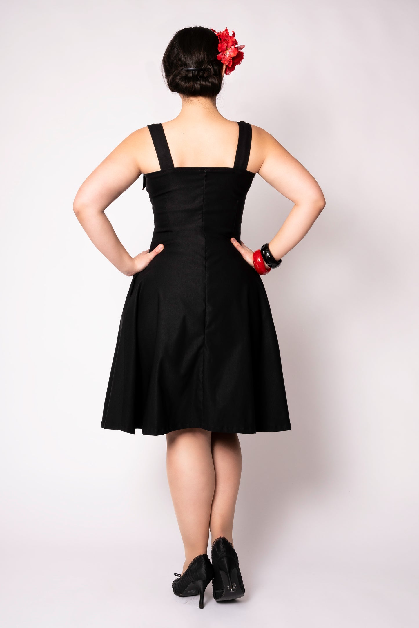 Serenade dress - black/red polka dot