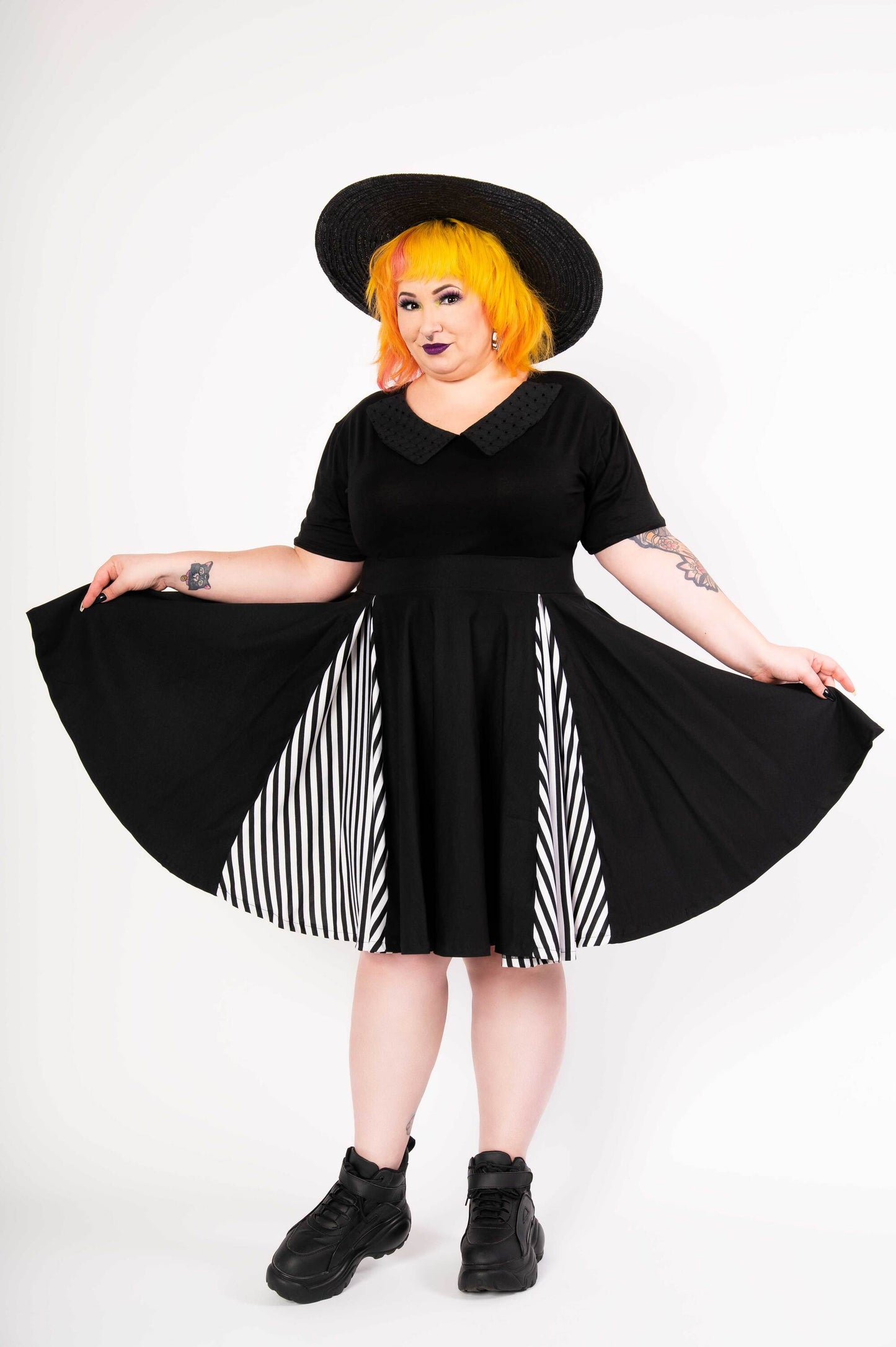 Serenade skirt - Black/white stripes