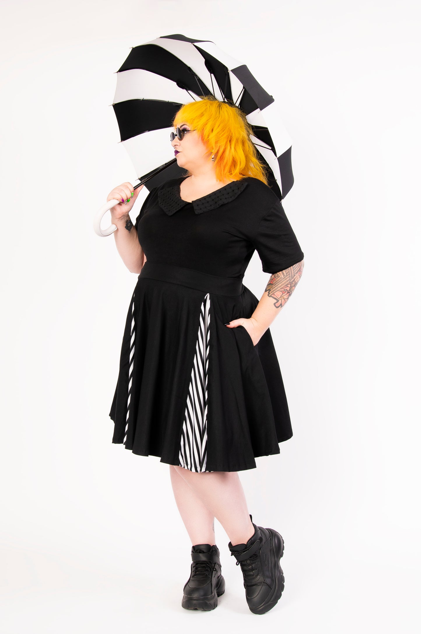 Serenade skirt - Black/white stripes