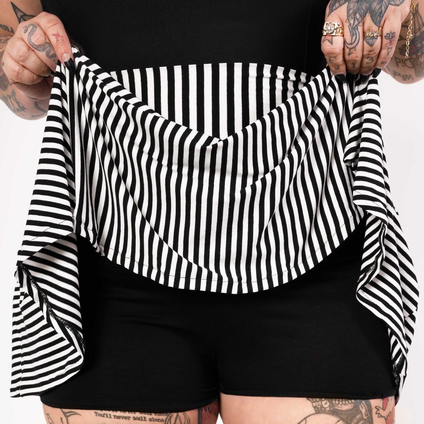 Jupe-shorts Why bother - Noir/blanc rayé